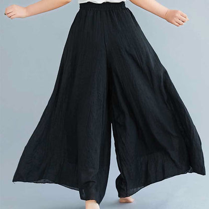 Mythstone Women Casual Loose Cotton Linen Wide Leg Pants For Yoga Dance