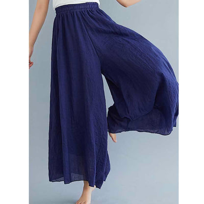 Mythstone Women Casual Loose Cotton Linen Wide Leg Pants For Yoga Dance