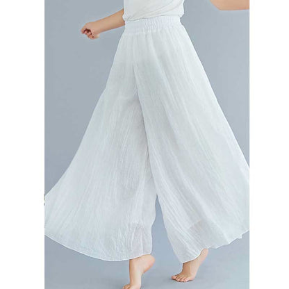 Mythstone Women Casual Loose Cotton Linen Wide Leg Pants For Yoga Dance