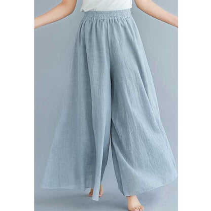 Mythstone Women Casual Loose Cotton Linen Wide Leg Pants For Yoga Dance