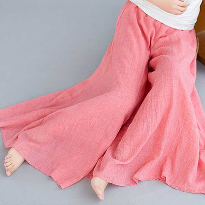 Mythstone Women Casual Loose Cotton Linen Wide Leg Pants For Yoga Dance