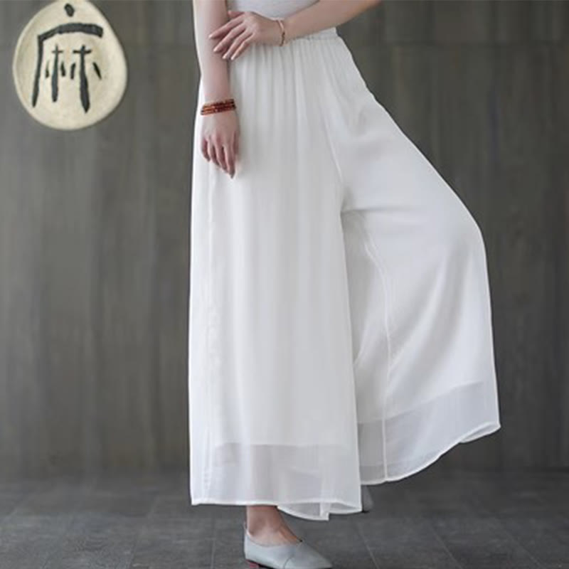 Mythstone Hanfu Style Midi Dress Wide Leg Pants Meditation Zen Practice Yoga Dance Clothing