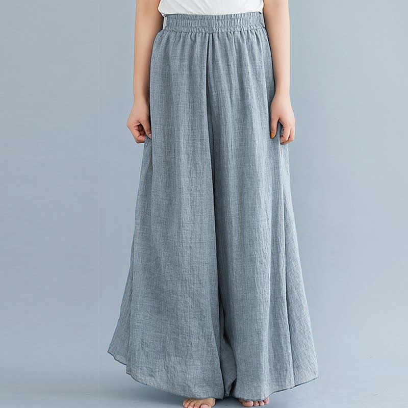 Mythstone Women Casual Loose Cotton Linen Wide Leg Pants For Yoga Dance