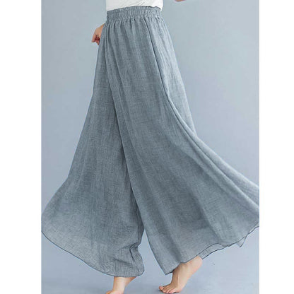 Mythstone Women Casual Loose Cotton Linen Wide Leg Pants For Yoga Dance