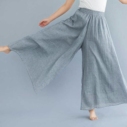 Mythstone Women Casual Loose Cotton Linen Wide Leg Pants For Yoga Dance