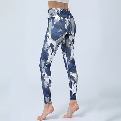 Mythstone Flowers Leaves Print Sports Fitness Yoga High Waist Leggings Women's Yoga Pants