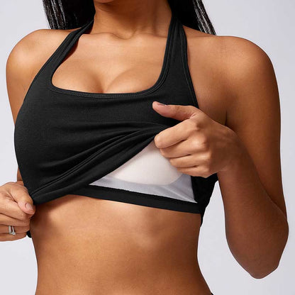 Top corto con cuello halter y pantalones acampanados de Mythstone para deportes, fitness y yoga 