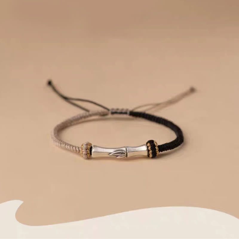 Pulsera trenzada de protección de bambú en plata de ley 925 de Mythstone