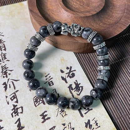 Mythstone Black Glitter Stone PiXiu Power Bracelet