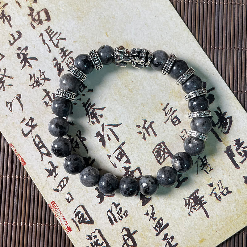 Mythstone Black Glitter Stone PiXiu Power Bracelet