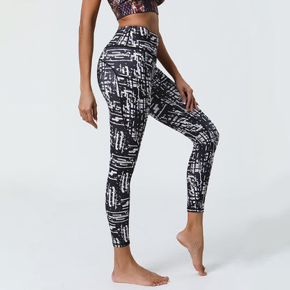 Leggings deportivos de cintura alta con estampado de leopardo y tigre de Mythstone Rose Lines para mujer, pantalones de yoga con bolsillos 