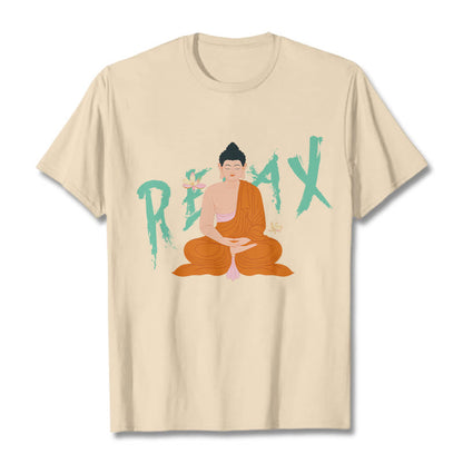 Camiseta con diseño de Buda de loto RELAX de Mythstone 