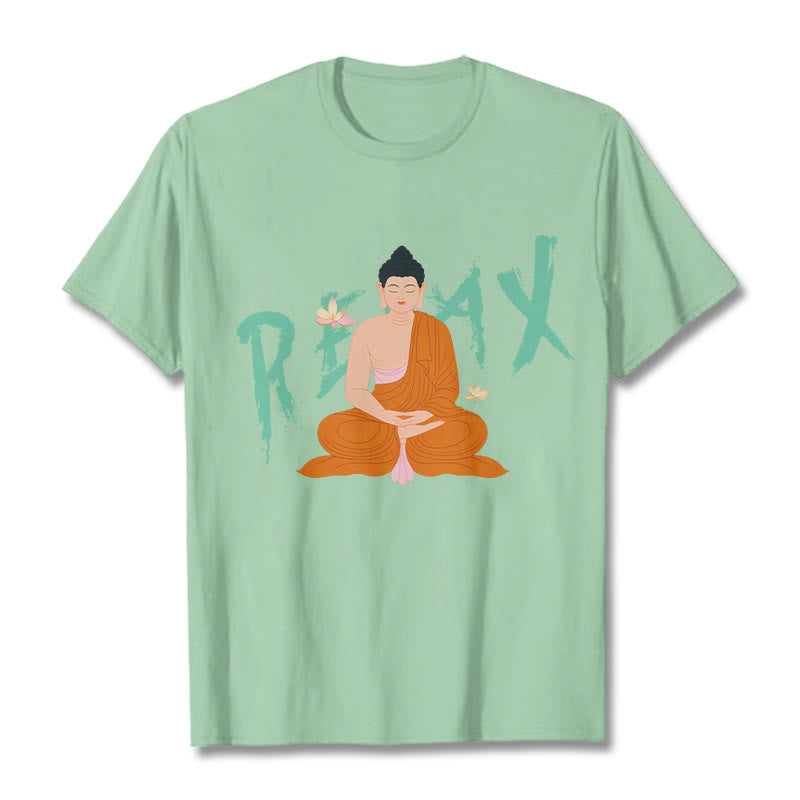 Camiseta con diseño de Buda de loto RELAX de Mythstone 