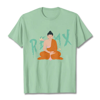 Camiseta con diseño de Buda de loto RELAX de Mythstone 