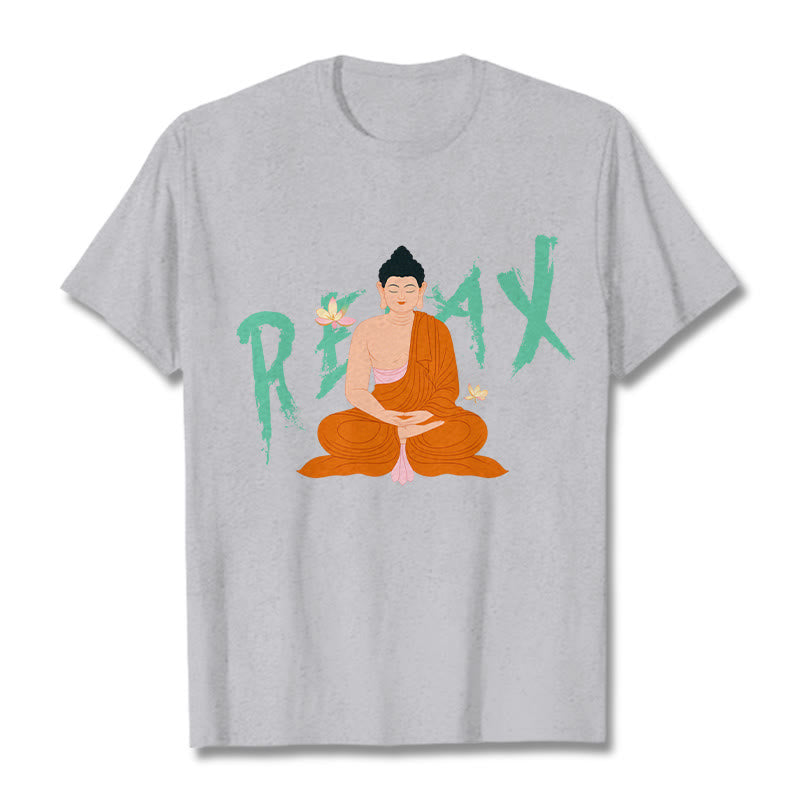 Camiseta con diseño de Buda de loto RELAX de Mythstone 