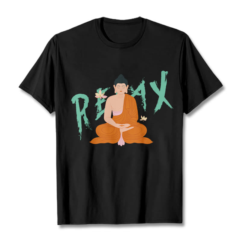 Camiseta con diseño de Buda de loto RELAX de Mythstone 