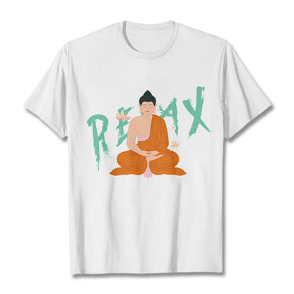 Camiseta con diseño de Buda de loto RELAX de Mythstone 