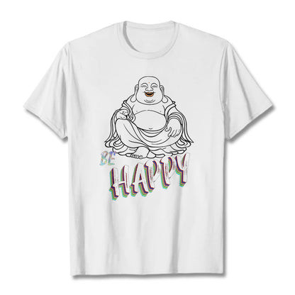 Mythstone BE HAPPY Laughing Buddha Tee T-shirt