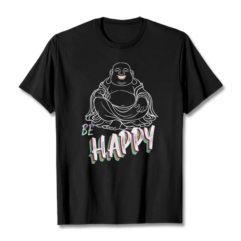 Mythstone BE HAPPY Laughing Buddha Tee T-shirt