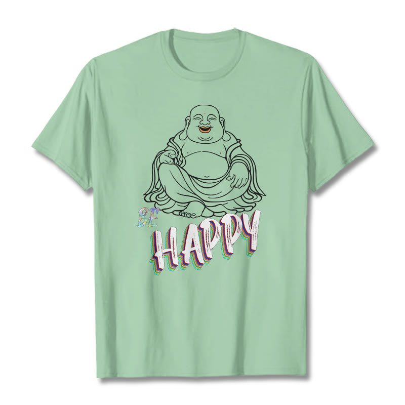 Mythstone BE HAPPY Laughing Buddha Tee T-shirt