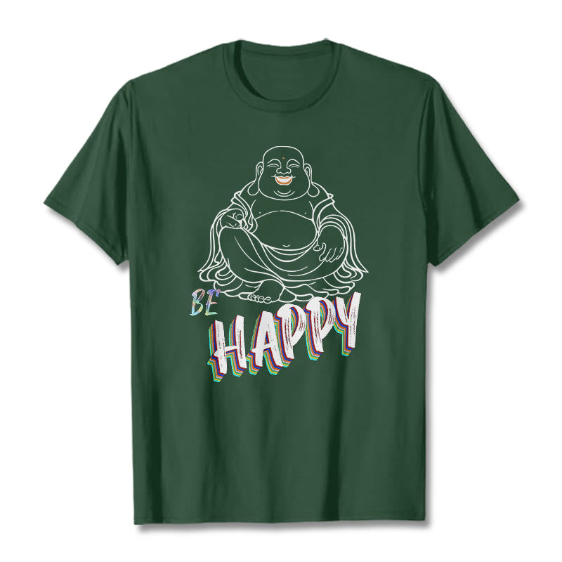 Mythstone BE HAPPY Laughing Buddha Tee T-shirt