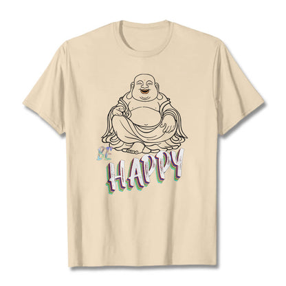 Mythstone BE HAPPY Laughing Buddha Tee T-shirt