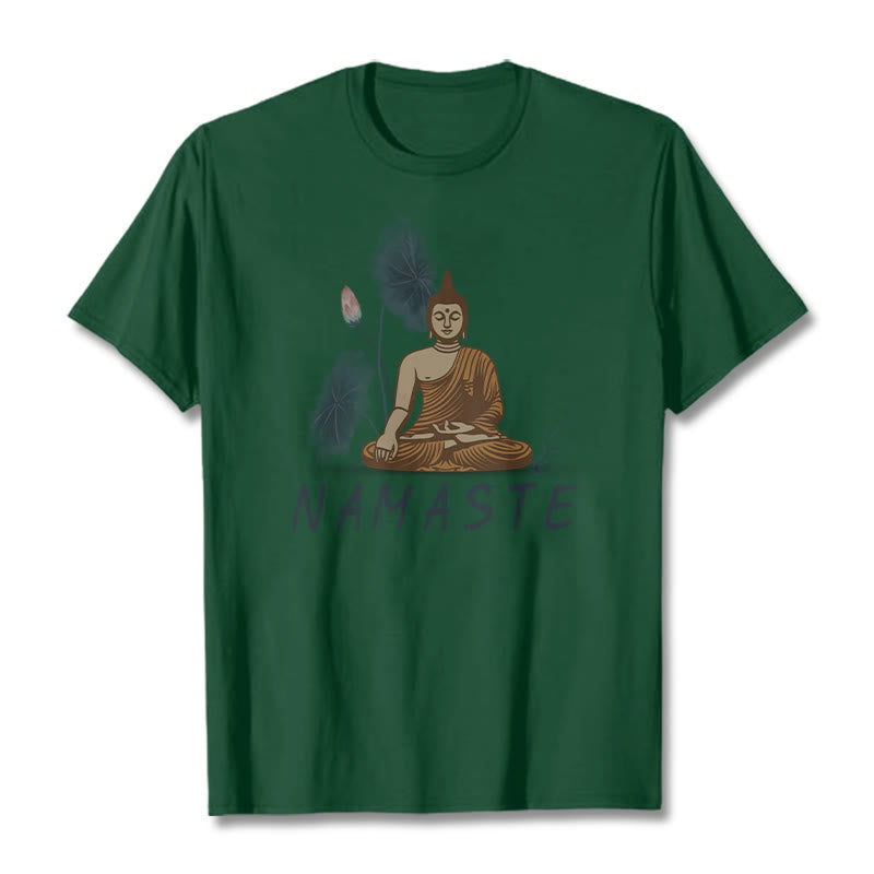 Mythstone NAMASTE Buddha Lotus Leaf Tee T-shirt