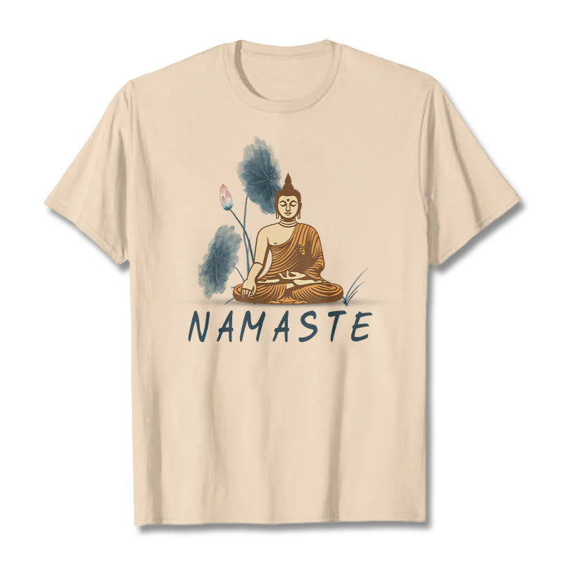 Mythstone NAMASTE Buddha Lotus Leaf Tee T-shirt