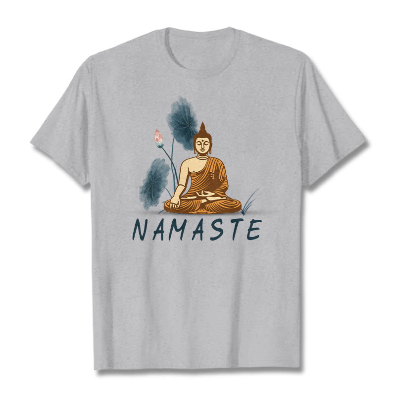 Mythstone NAMASTE Buddha Lotus Leaf Tee T-shirt