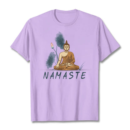 Mythstone NAMASTE Buddha Lotus Leaf Tee T-shirt