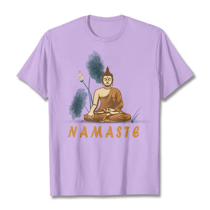 Mythstone NAMASTE Buddha Lotus Leaf Tee T-shirt