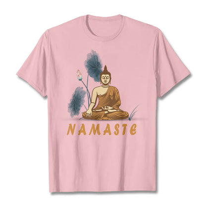 Mythstone NAMASTE Buddha Lotus Leaf Tee T-shirt