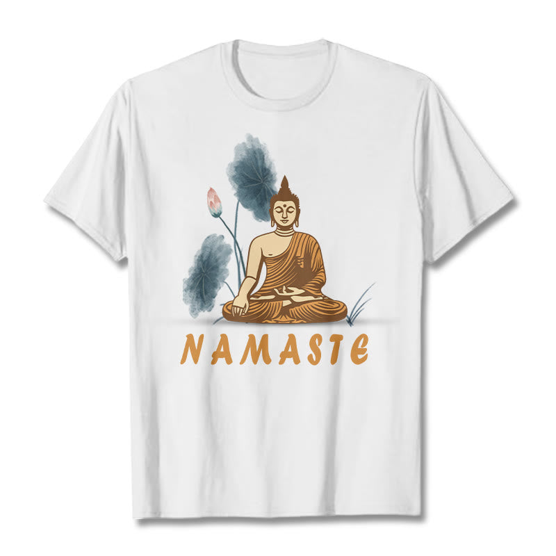 Mythstone NAMASTE Buddha Lotus Leaf Tee T-shirt