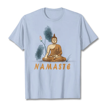 Mythstone NAMASTE Buddha Lotus Leaf Tee T-shirt