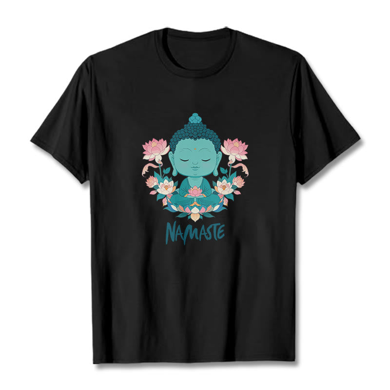 Mythstone NAMASTE Buddha Lotus Meditation Tee T-shirt