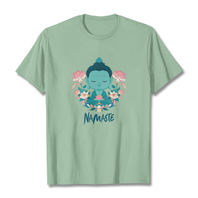 Mythstone NAMASTE Buddha Lotus Meditation Tee T-shirt