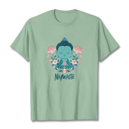 Mythstone NAMASTE Buddha Lotus Meditation Tee T-shirt