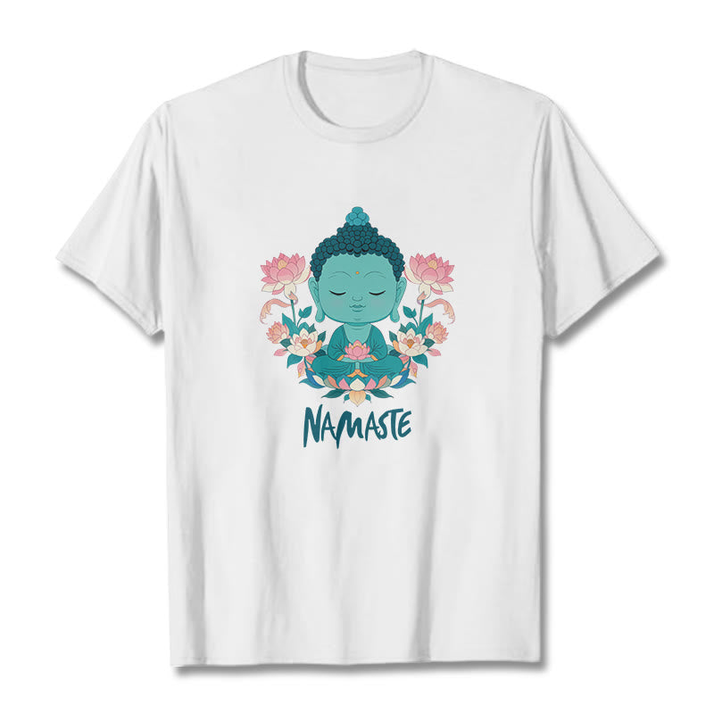 Mythstone NAMASTE Buddha Lotus Meditation Tee T-shirt