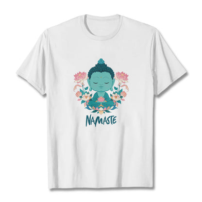 Mythstone NAMASTE Buddha Lotus Meditation Tee T-shirt