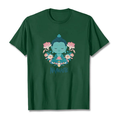 Mythstone NAMASTE Buddha Lotus Meditation Tee T-shirt