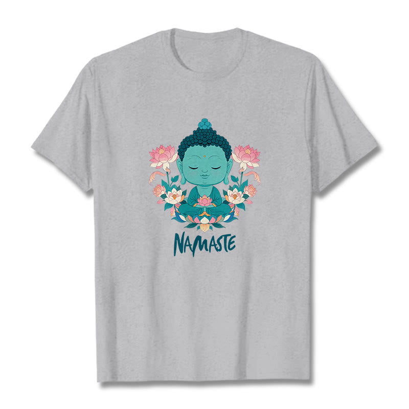 Mythstone NAMASTE Buddha Lotus Meditation Tee T-shirt