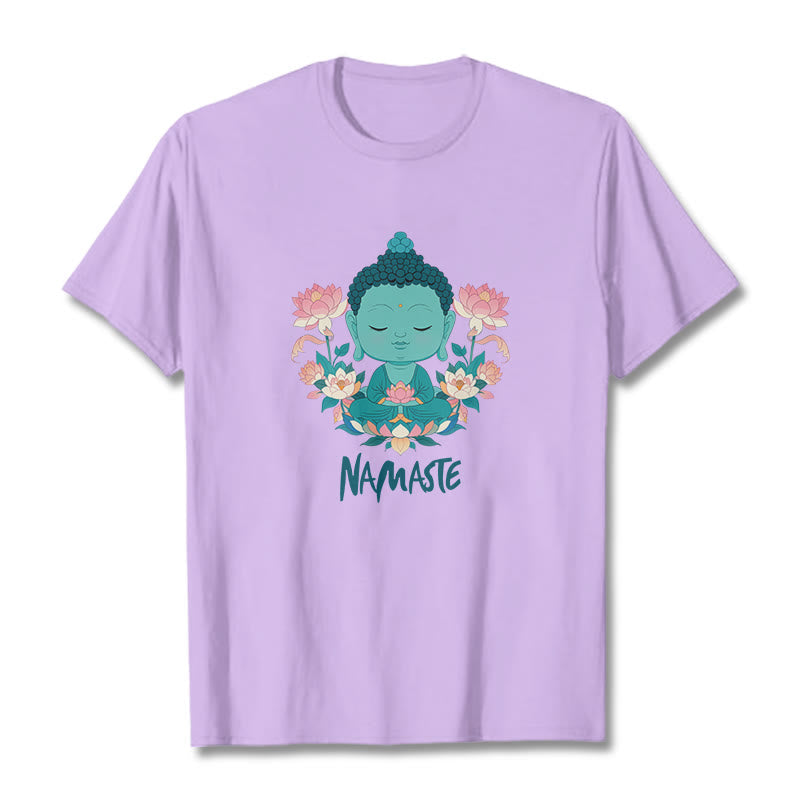 Mythstone NAMASTE Buddha Lotus Meditation Tee T-shirt