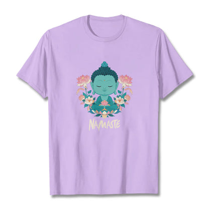 Mythstone NAMASTE Buddha Lotus Meditation Tee T-shirt