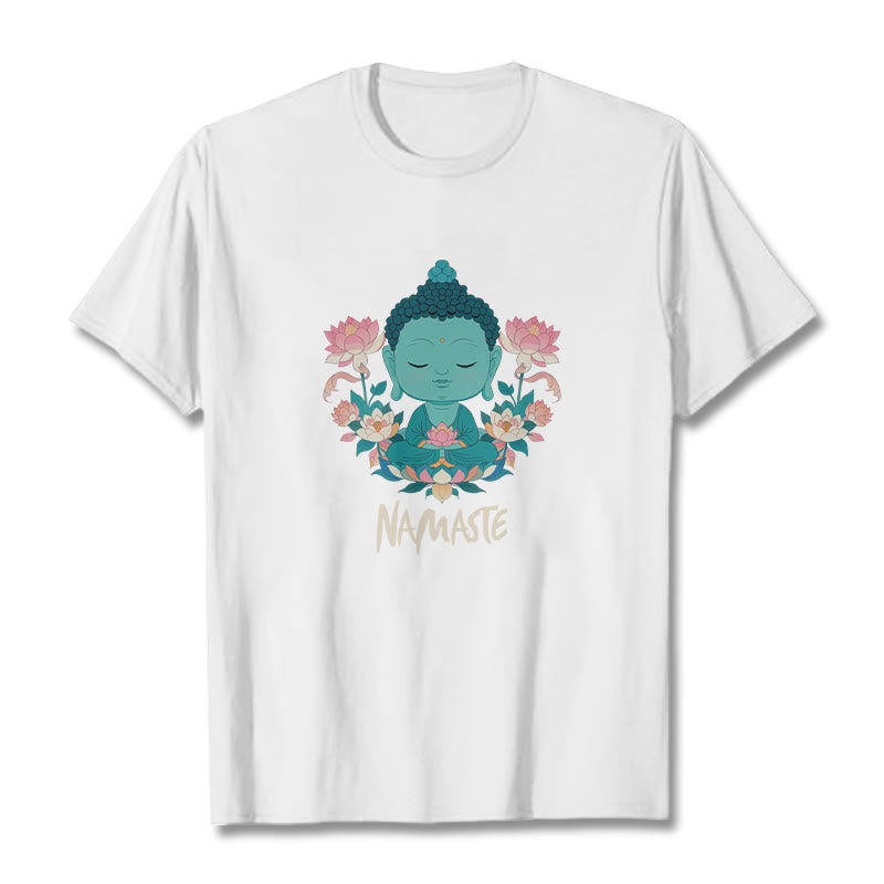 Mythstone NAMASTE Buddha Lotus Meditation Tee T-shirt