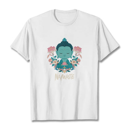 Mythstone NAMASTE Buddha Lotus Meditation Tee T-shirt