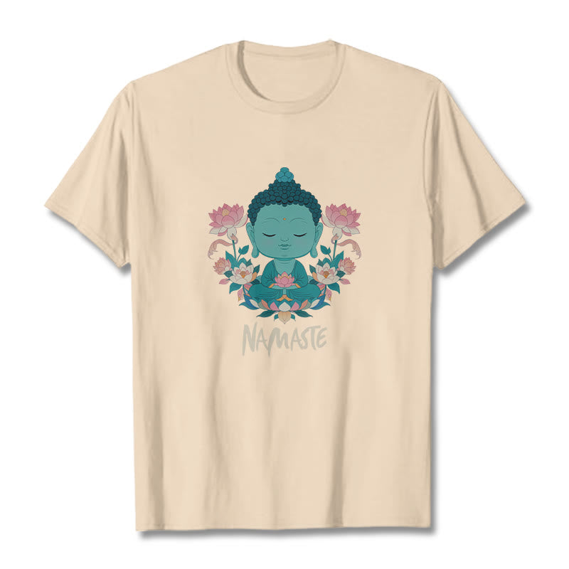 Mythstone NAMASTE Buddha Lotus Meditation Tee T-shirt