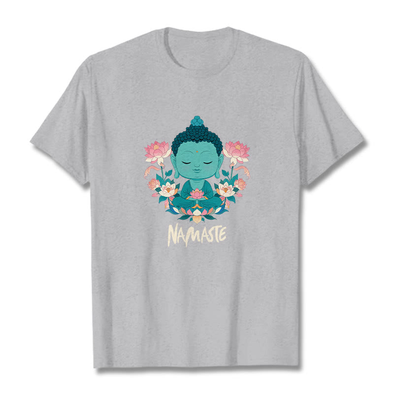 Mythstone NAMASTE Buddha Lotus Meditation Tee T-shirt