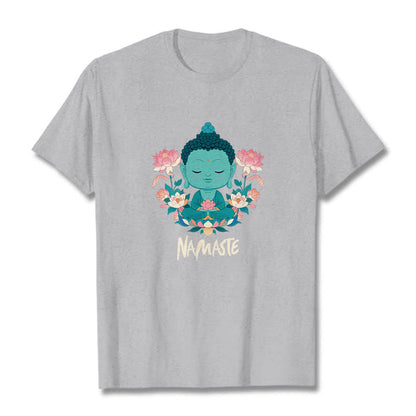 Mythstone NAMASTE Buddha Lotus Meditation Tee T-shirt