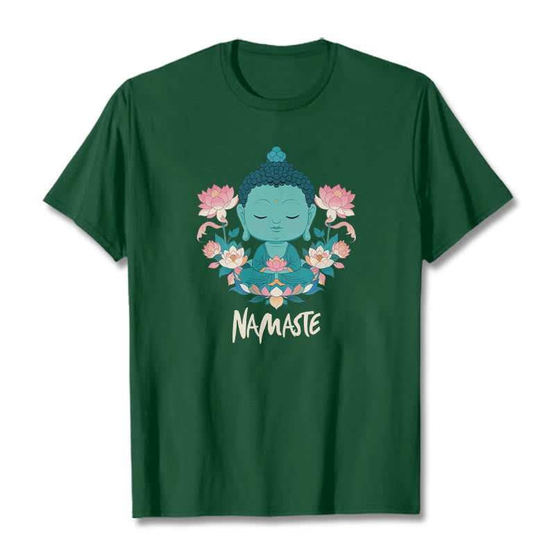 Mythstone NAMASTE Buddha Lotus Meditation Tee T-shirt