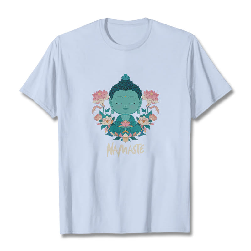 Mythstone NAMASTE Buddha Lotus Meditation Tee T-shirt